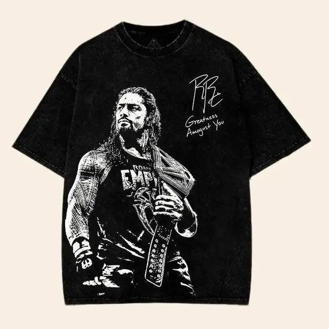 WWE Roman Cotton Oversized Unisex T-Shirt – Wrestling Inspired Vintage