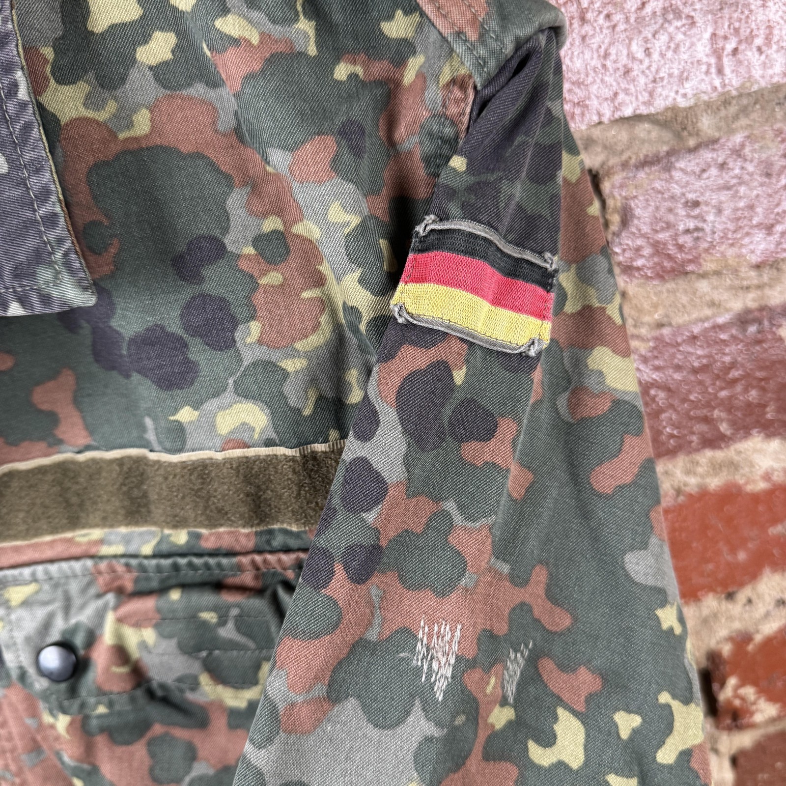 Vintage German Military Jacket Mens Medium Green Flecktarn Camo Field Bundeswehr