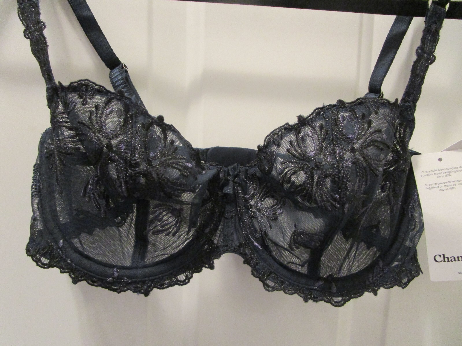 CHANTELLE CHAMPS ELYSEES LACE UNLINED DEMI BALCONETTE BRA IN BLUE STYLE 2605