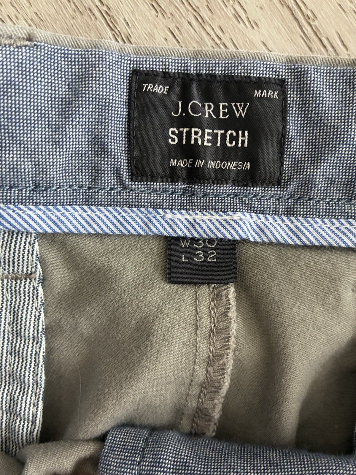 J.CREW Men’s Gray Twill Stretch Chino Pants Slim Tapered Flat Front 30