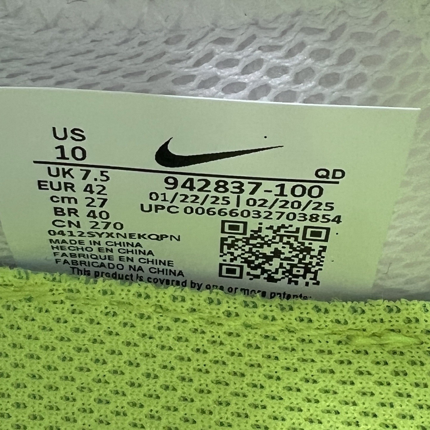 Nike Free RN 2018 White Black Run Running 942837-100 Low Gym Training Womens 10