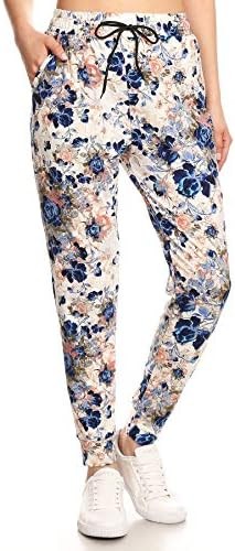 Leggings Depot Women’s Jogger Track Cuff Sweatpants With Pockets Patterned