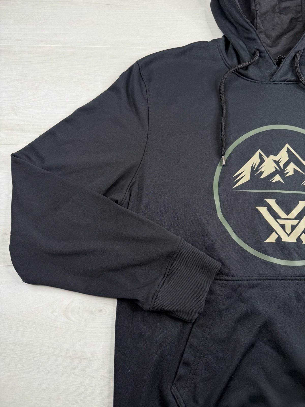 Vortex Optics Hoodie Mountain Logo Black Lightweight Pullover Sweatshirt Mens L