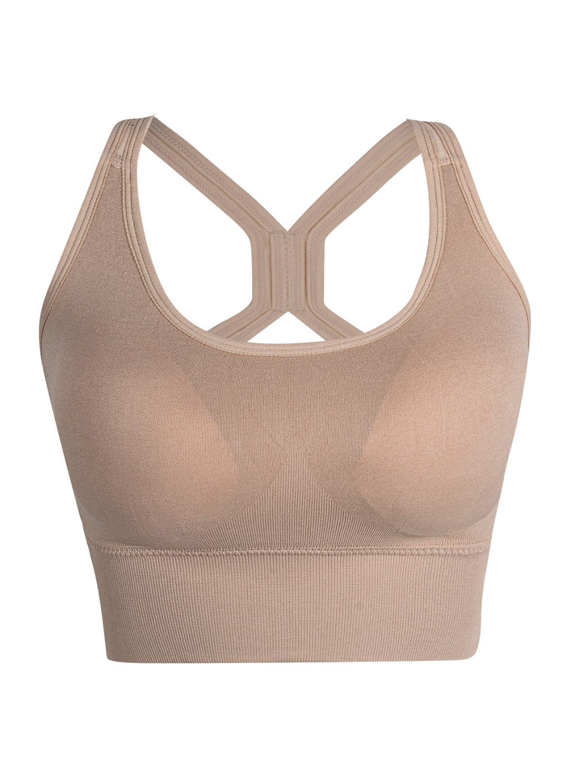 Seamless Racerback Sports Bra Women High Support Wireless Workout Multicolor