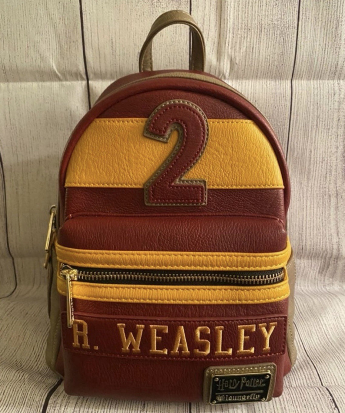 Loungefly Harry Potter Ron Weasley Quidditch backpack/Wallet Set RARE heartLOGO