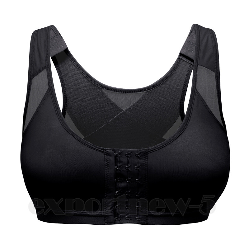 Women’s Front Closure Posture Wireless Back Support Full Coverage Bra Wide Strap