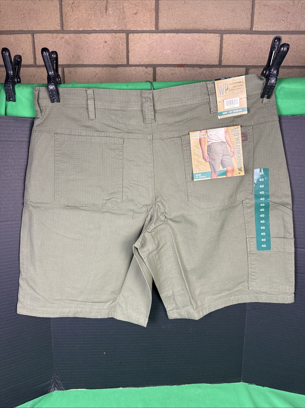 WP Weatherproof Men’s Ripstop Utility Short Size 40 Green
