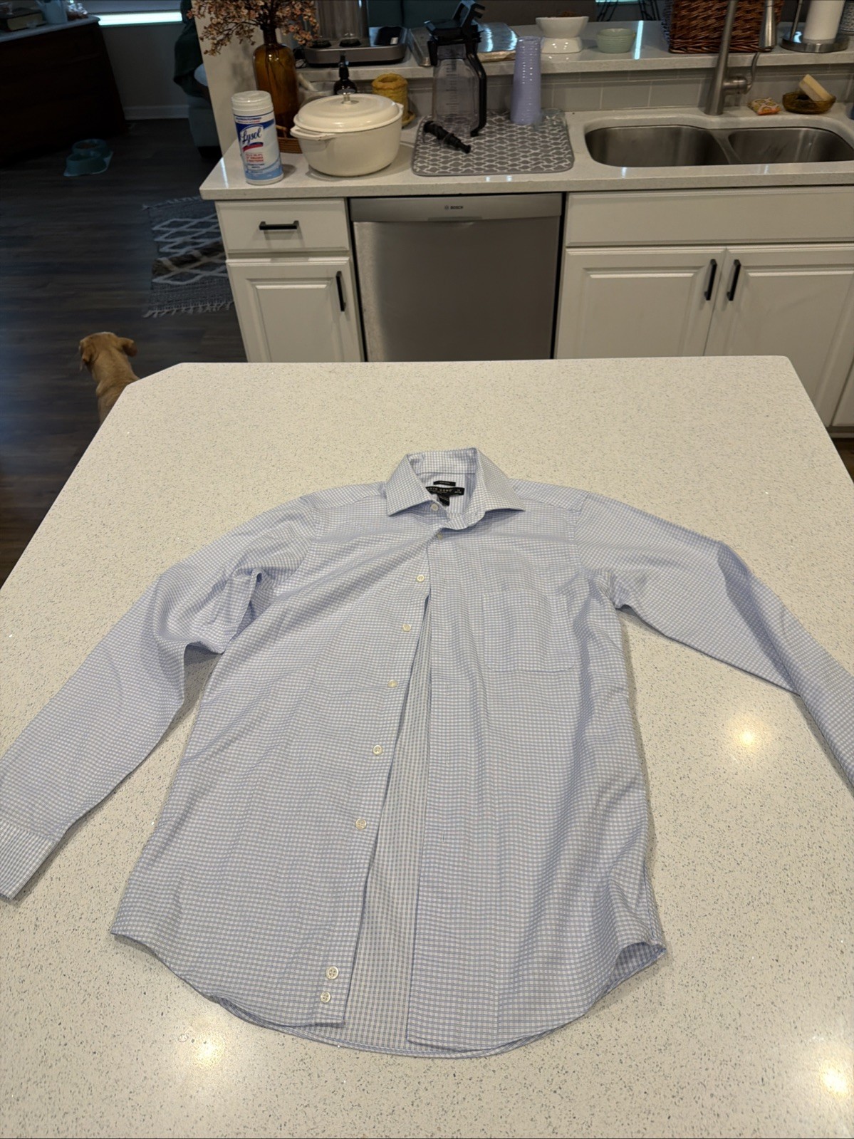 Pronto Uomo Slim Fit Dress Shirt 15 34/35 Non-Iron 100 % Egyptian Cotton