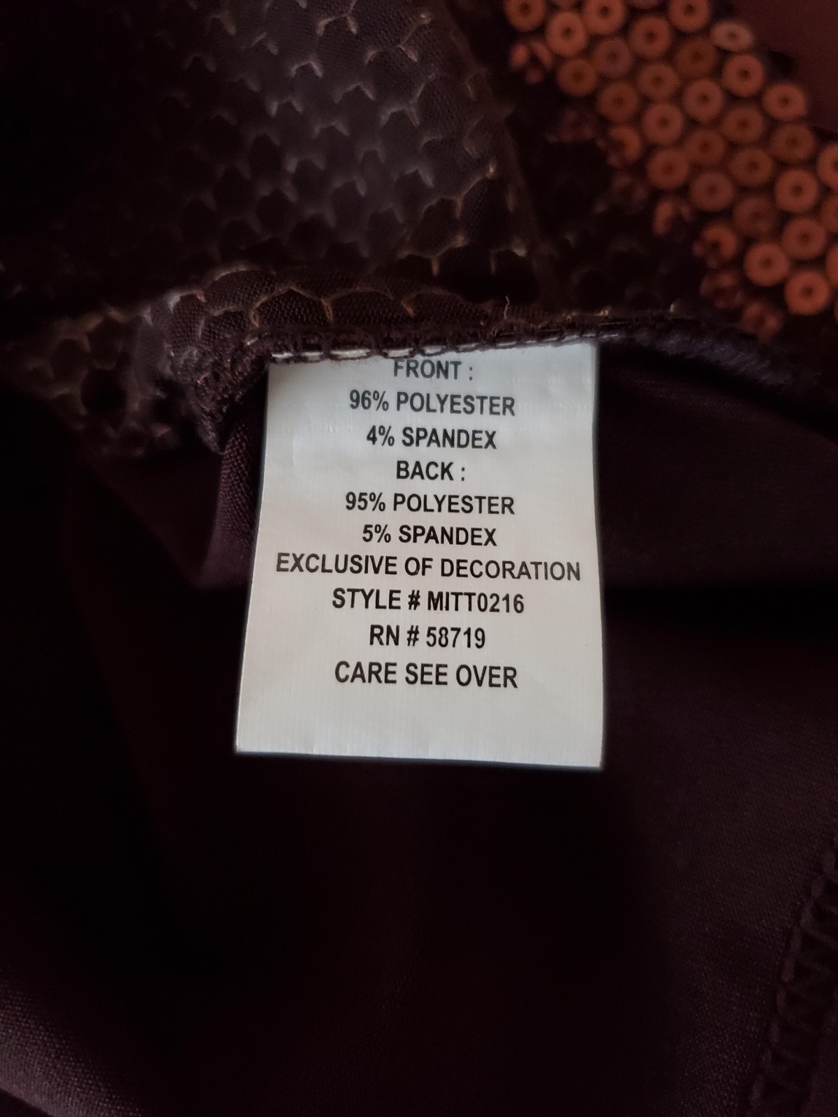 WOMENS SEQUIN BROWN BLOUSE in SIZE MEDIUM by ELEMENTZ-SLEEVELESS