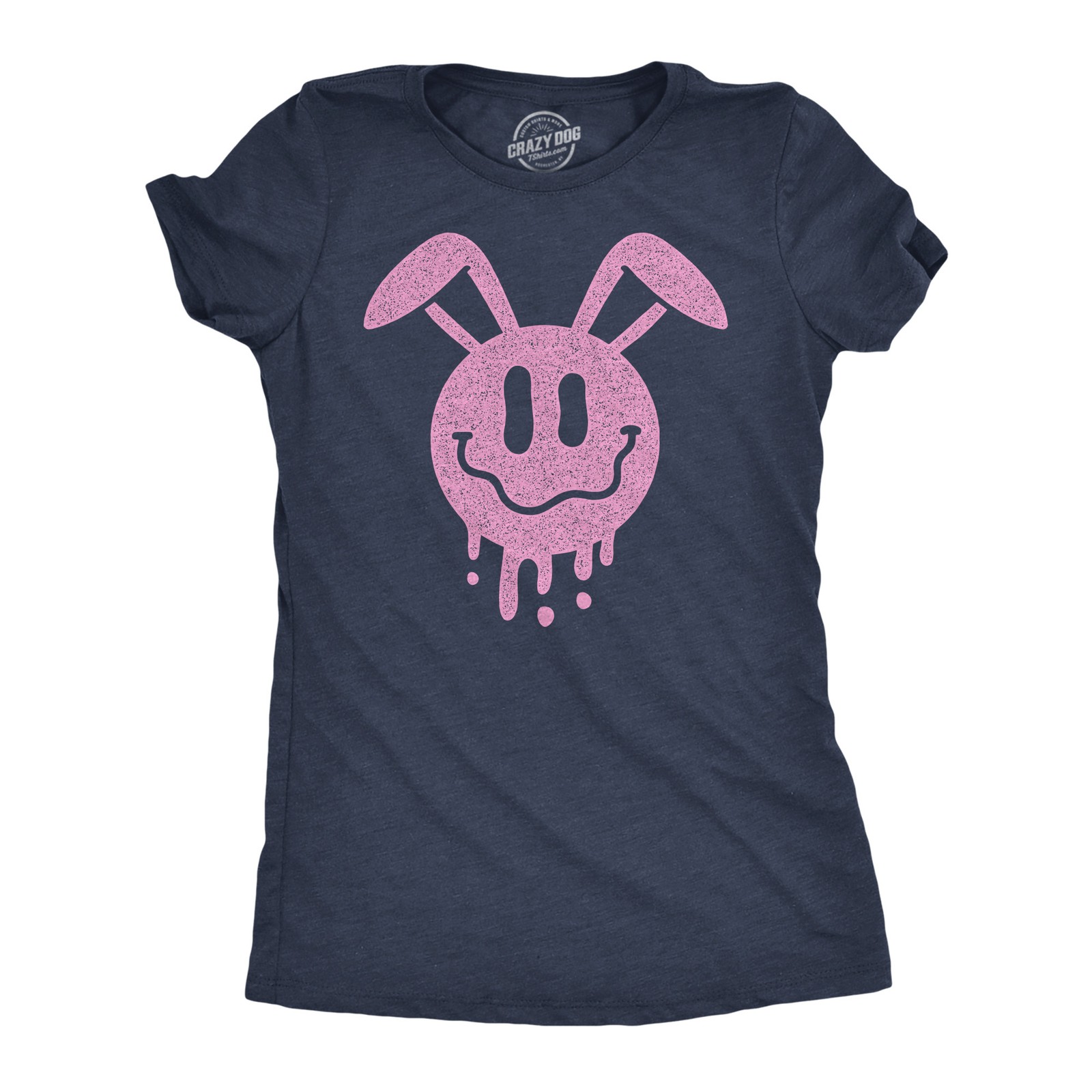 Womens Funny T Shirts Dripping Easter Bunny Smile Graphic Tee for Ladies