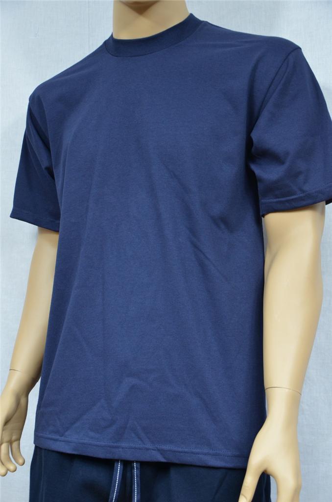 3 NEW PROCLUB S-5XLT HEAVY WEIGHT T-SHIRTS NAVY BLUE PLAIN TEE PRO CLUB BLANK