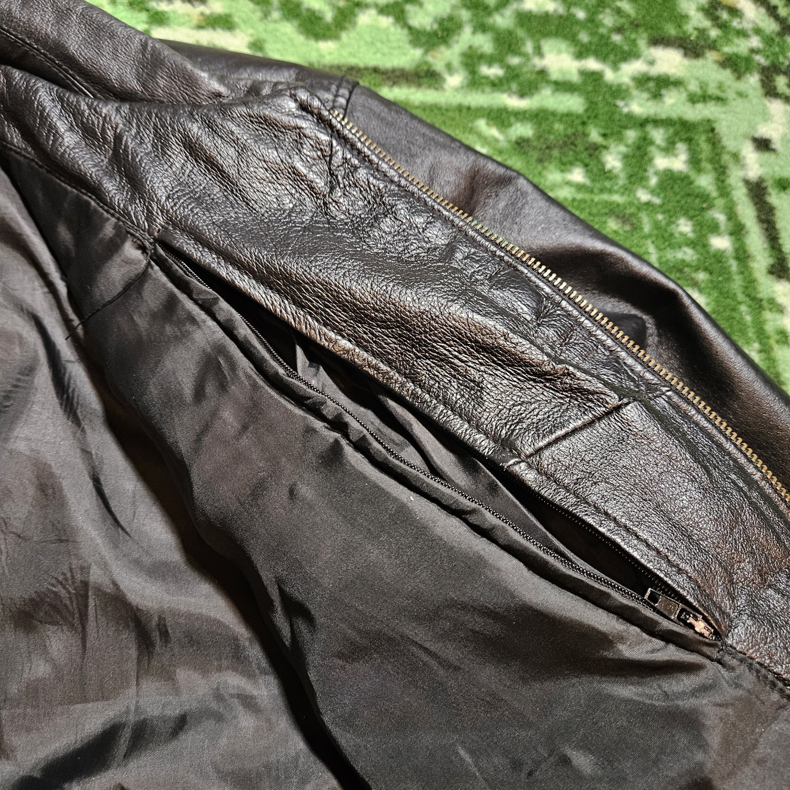VTG Leather Aviator Jacket Spurs Basketball Medium Bomber Pilot Maverick Biker