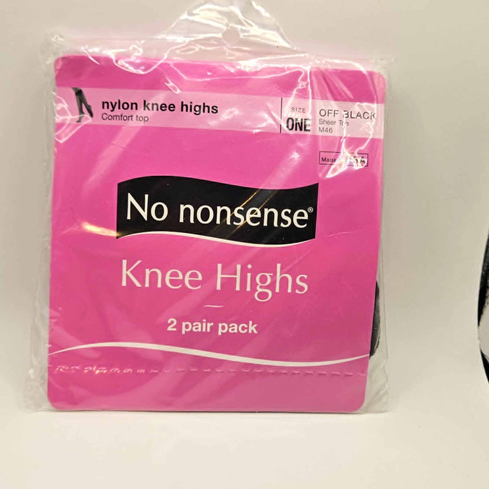 No Nonsense Knee Highs 2 Pair Pack in Off Black