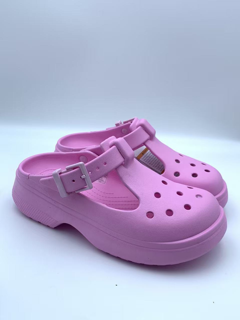 crocc Classic Mary Jane Clogs Pink Women Platform Beach Outdoor Casual Shoes