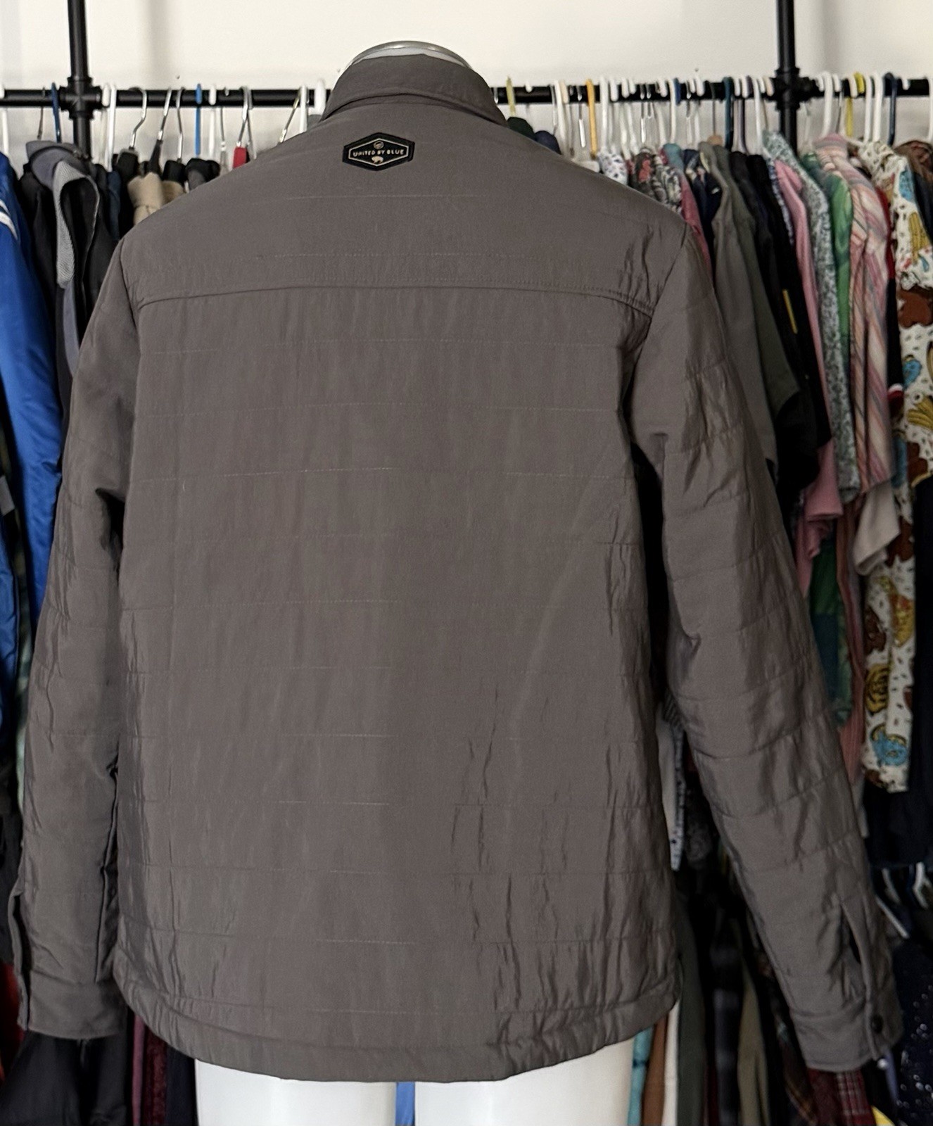 United By Blue Bison Shield Snap Jacket L Gray Made in USA B100