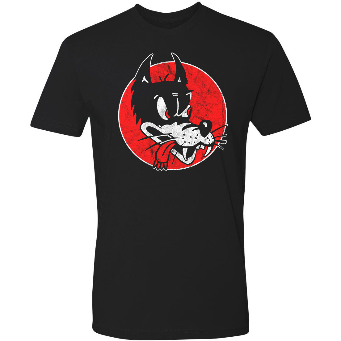 Retro Novelty Tee T Shirt Hot Rod Drag Race Chopper Cartoon Big Bad Wolf