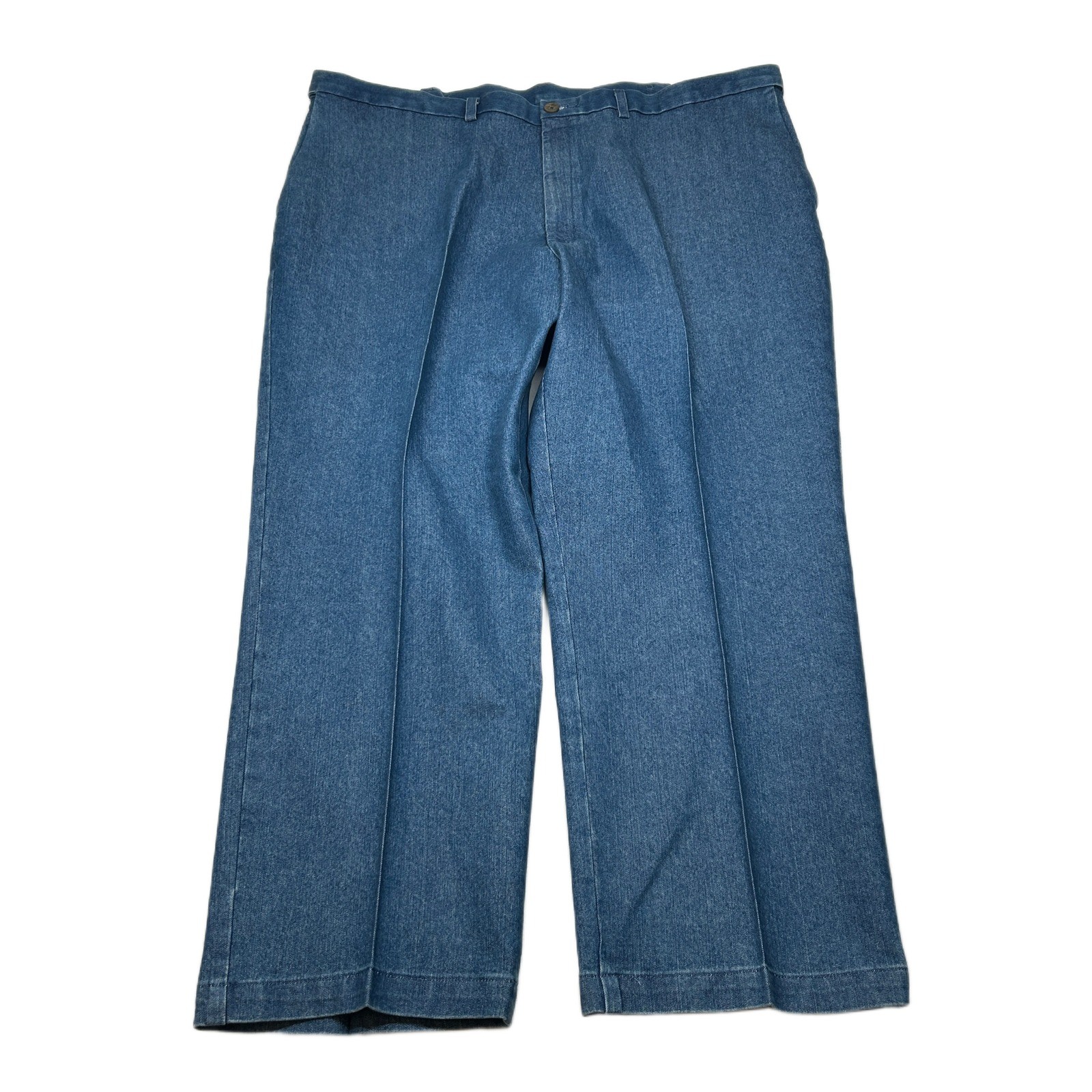 Haggar Premium Denim Pants Mens 46×29 Blue Jeans Classic Fit Stretch