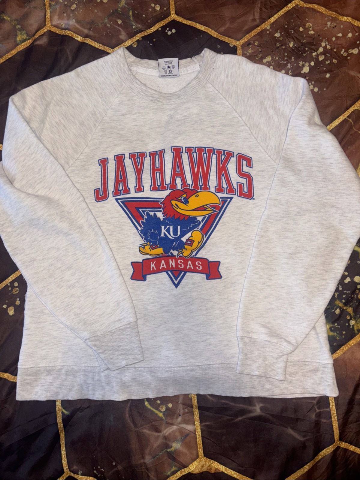 Kansas Jayhawks Charlie Hussle Women’s Crewneck Sweatshirt Size Small