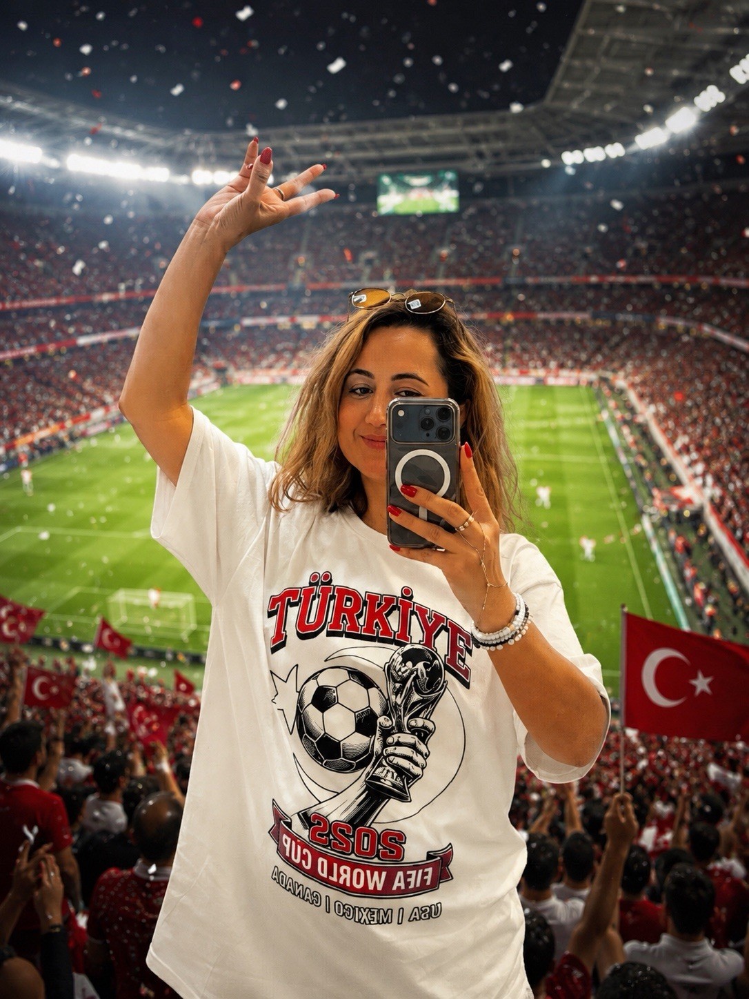 Türkiye 2026 FIFA World Cup Graphic T-Shirt White Men’s L Cotton Crew Neck