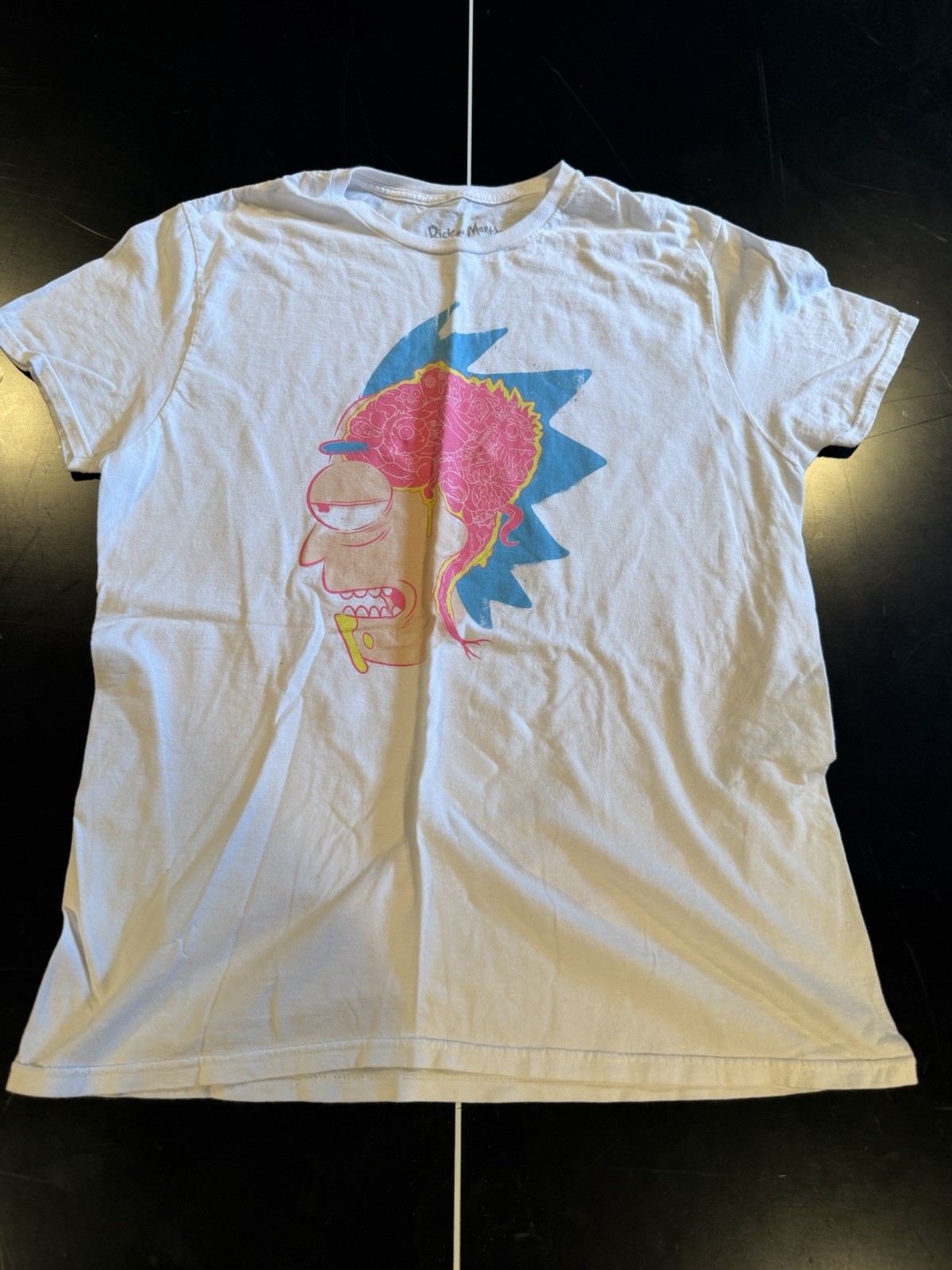 Men’s White Rick and Morty Rick Sanchez Graphic Crew Neck T-Shirt, Size L