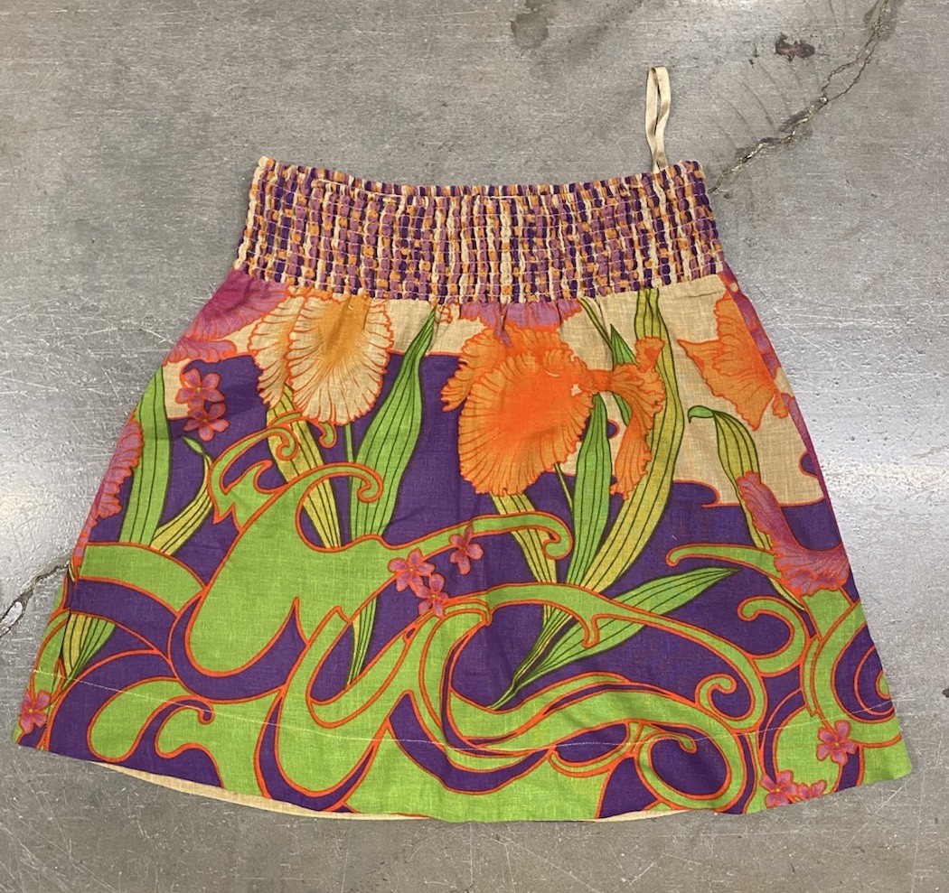 Free People Modern Femme Novelty Floral Iris Miniskirt Boho Green Pastel XS