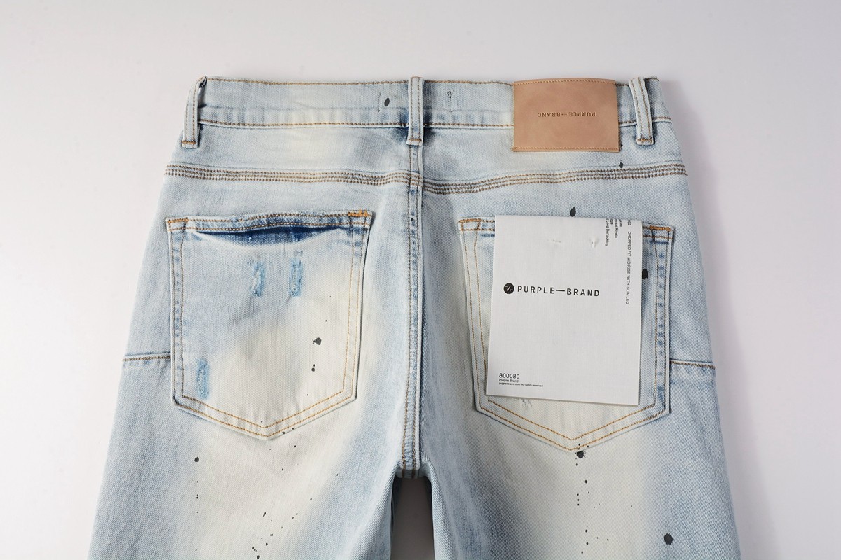 2026 New Purple brand Men’s personalized fashion inkjet Blue jeans