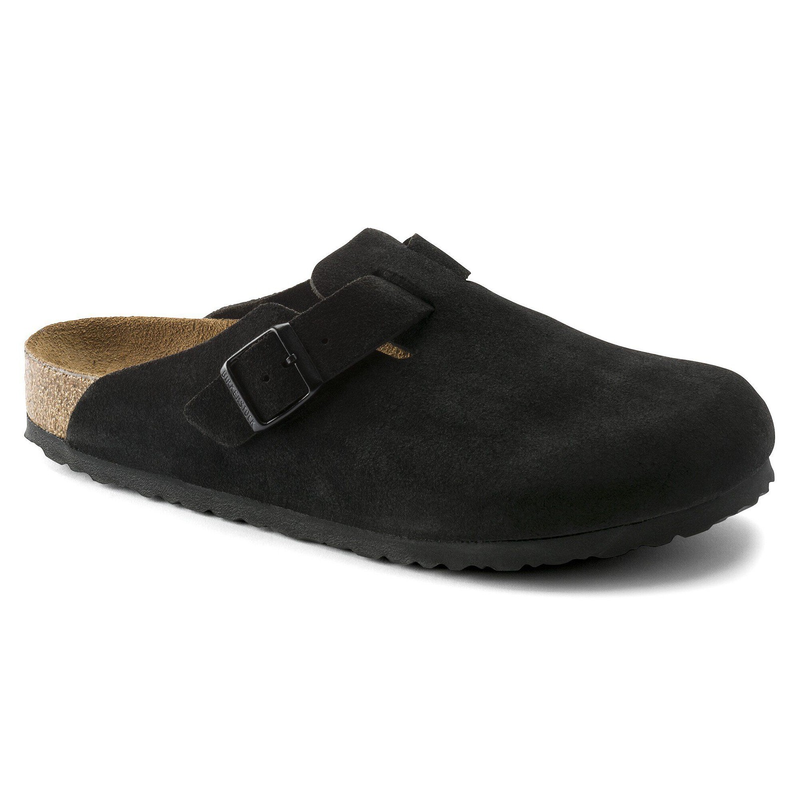 New Birkenstock Boston Suede Leather Soft Footbed Black