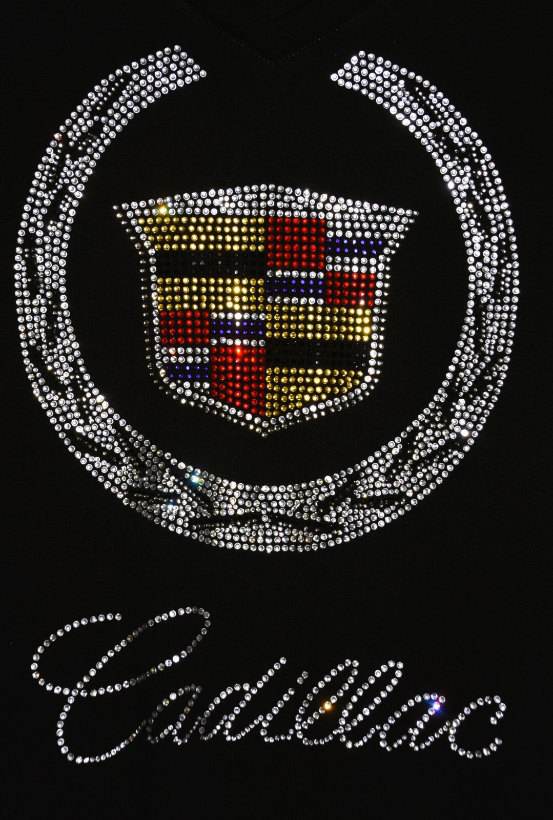 Cadillac rhinestone bling shirt or tank XS S M L XL XXL 1X 2X 3X 4X 5X