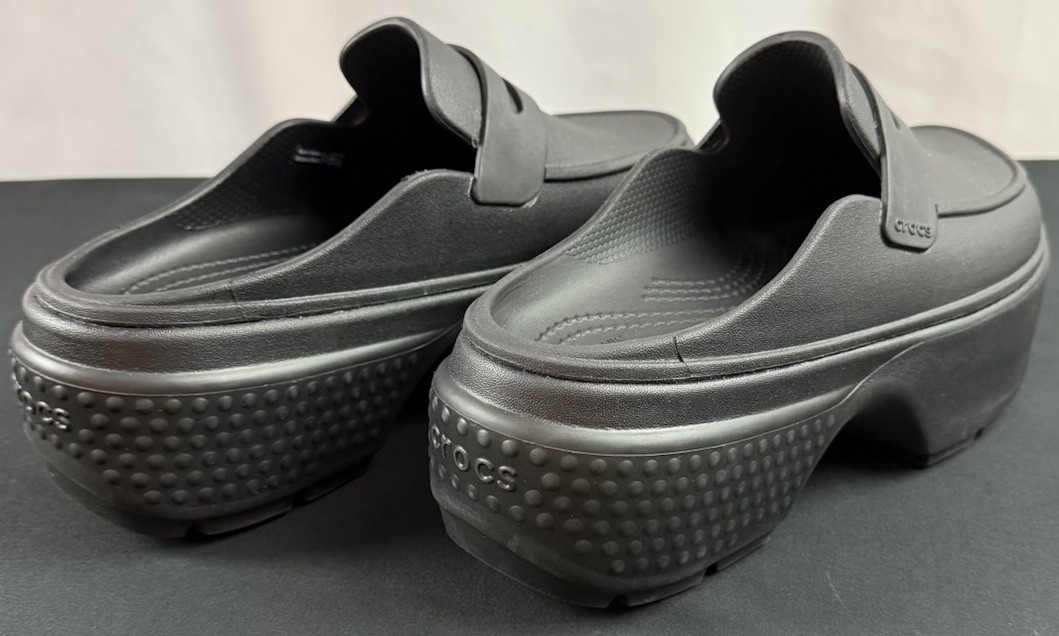 Crocs Stomp Platform Loafer Shoes W7/M5 Black Slip-On Goth Mule Classic Witchy