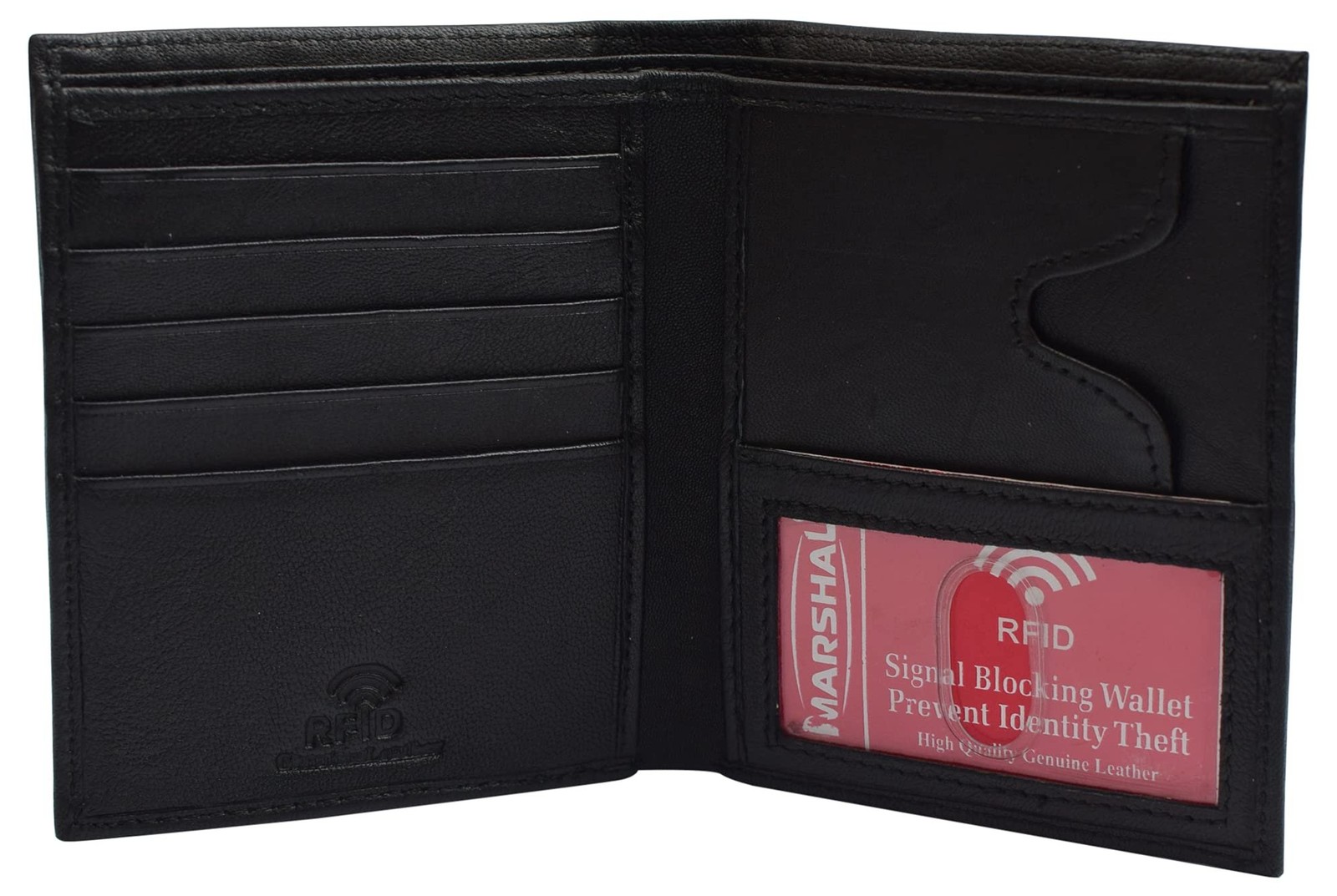 MARSHAL Genuine Leather Large Hipster Bifold Credit Card Id Men’s Wallet