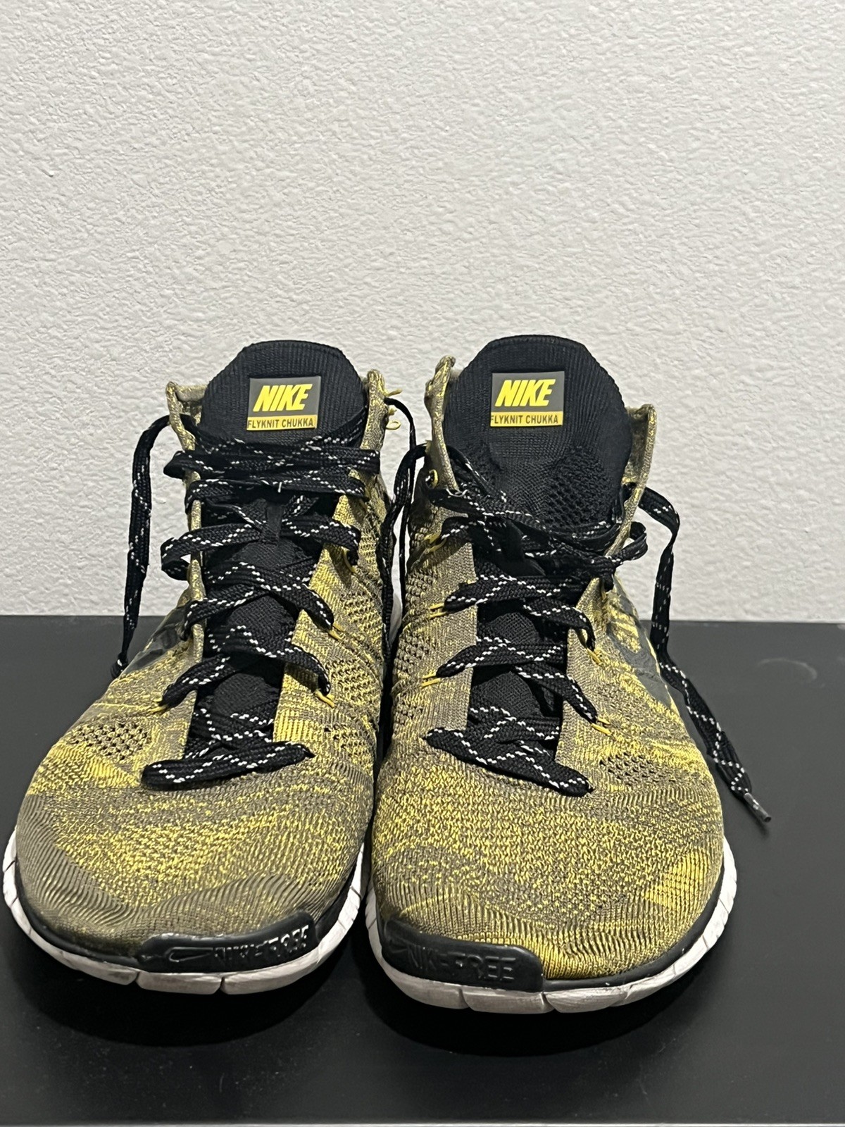 Nike Free Chukka Flyknit Tarp Green Black Gold Mens 10 639700-300 New In Box
