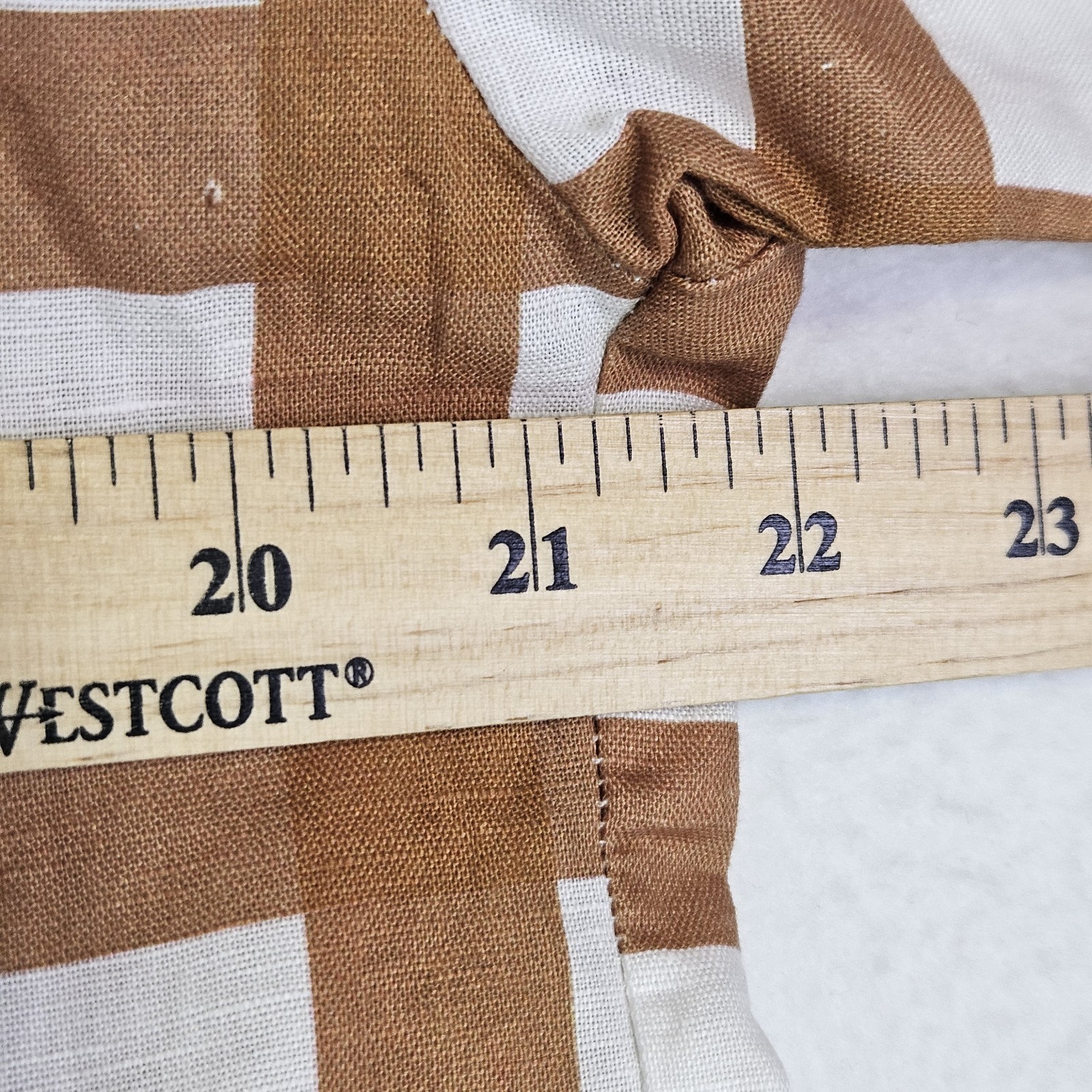 Brooke Wright Tuckernuck Linen Kimono Tunic OS Tan Check Cottagecore Top Blouse