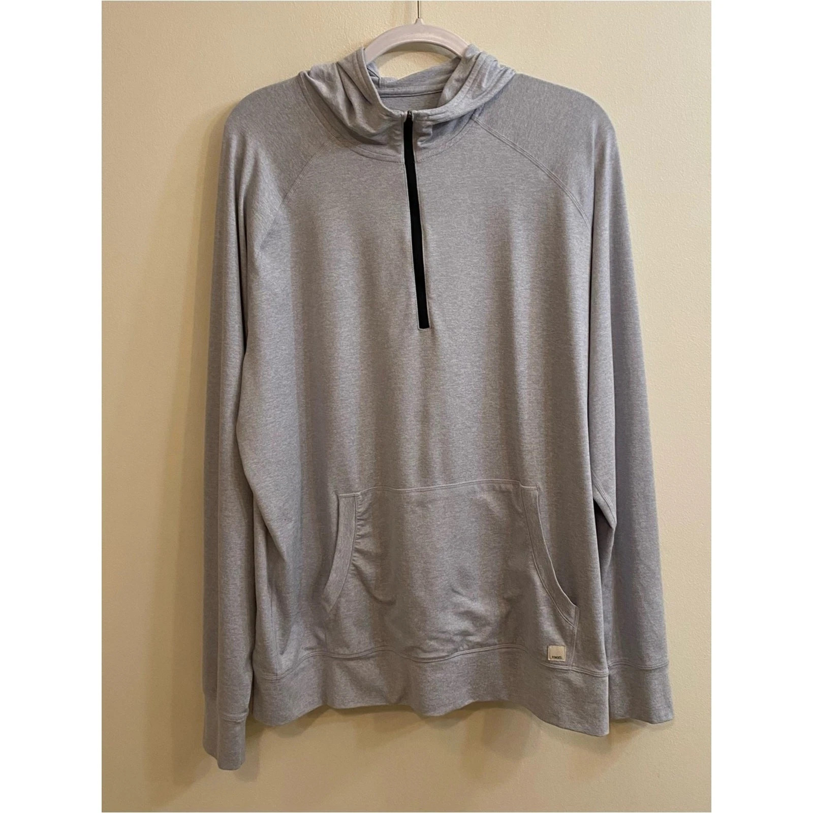 Vuori Men’s Ponto Performance Half Zip Hoodie Light Grey DreamKnit Athletic XXL