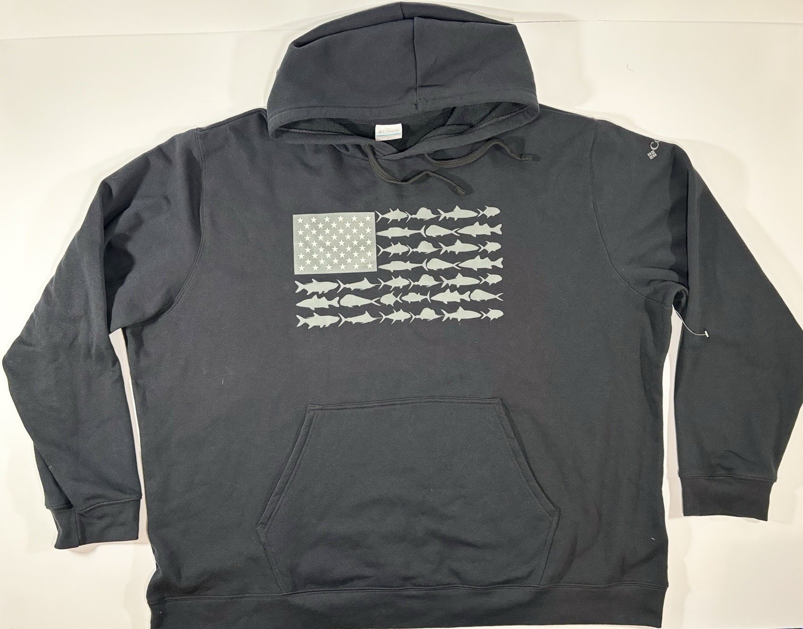 NWOT Columbia PFG Fish Flag II Black Hoodie Sweatshirt Men’s Size 4X