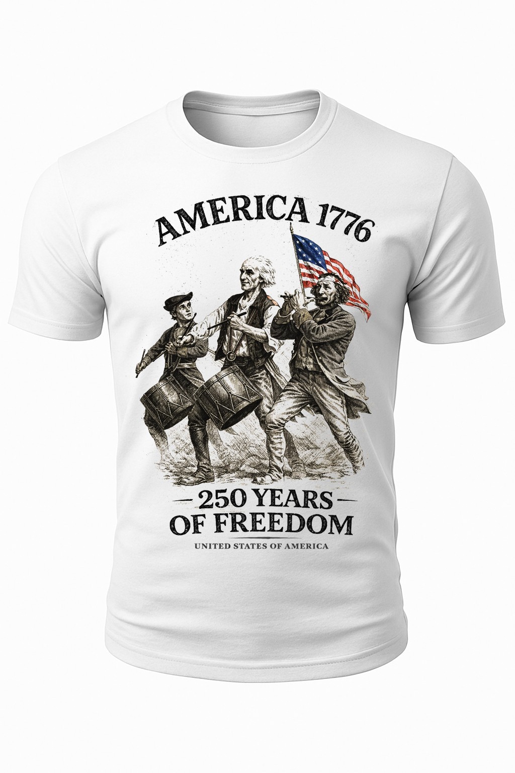America 1776 Shirt Spirit of 76 Patriotic 250 Years Freedom 4th July T-shirt