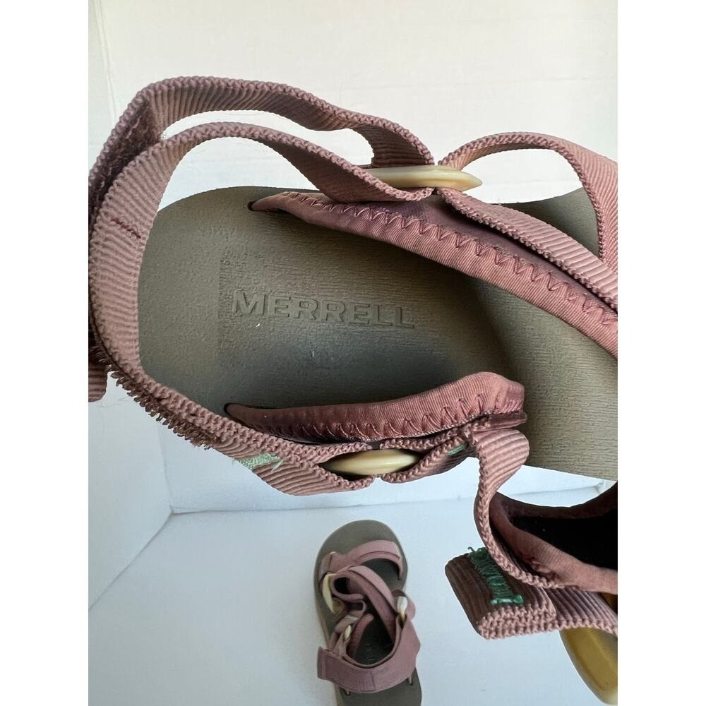 Merrell Comfort Pink Leather Buckle Strap Casual Sporty Slide Sandals Sz 7