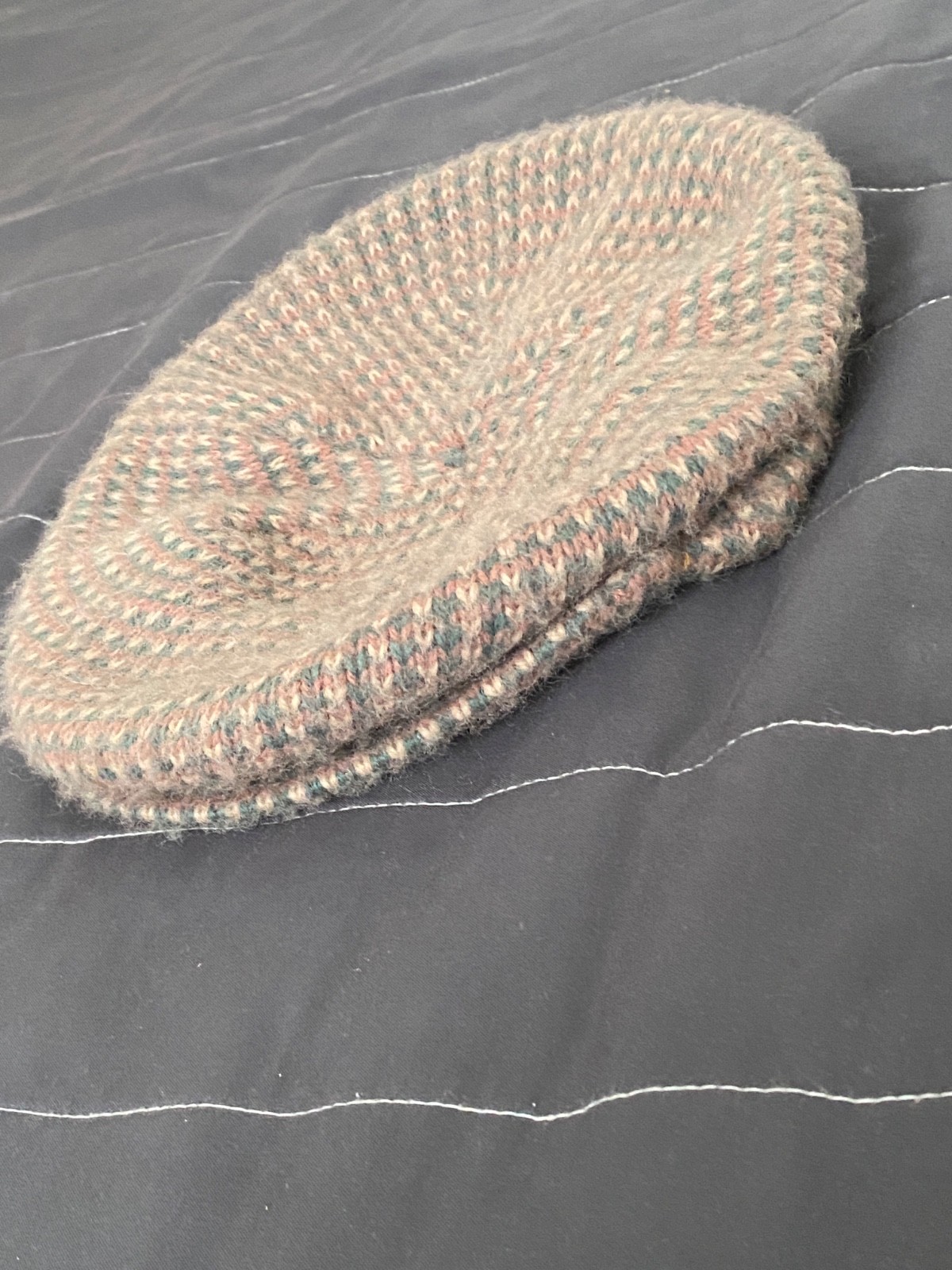 Vintage Neiman Marcus Knit Beret Hat Multicolor Wool Blend Slouch Tam Boho Made
