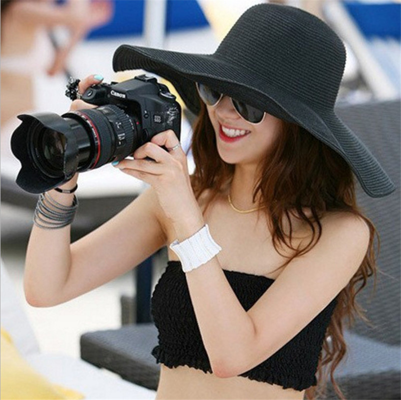 USA Women’s Summer Large Floppy Folding Wide Brim Cap Sun Straw Beach Hat