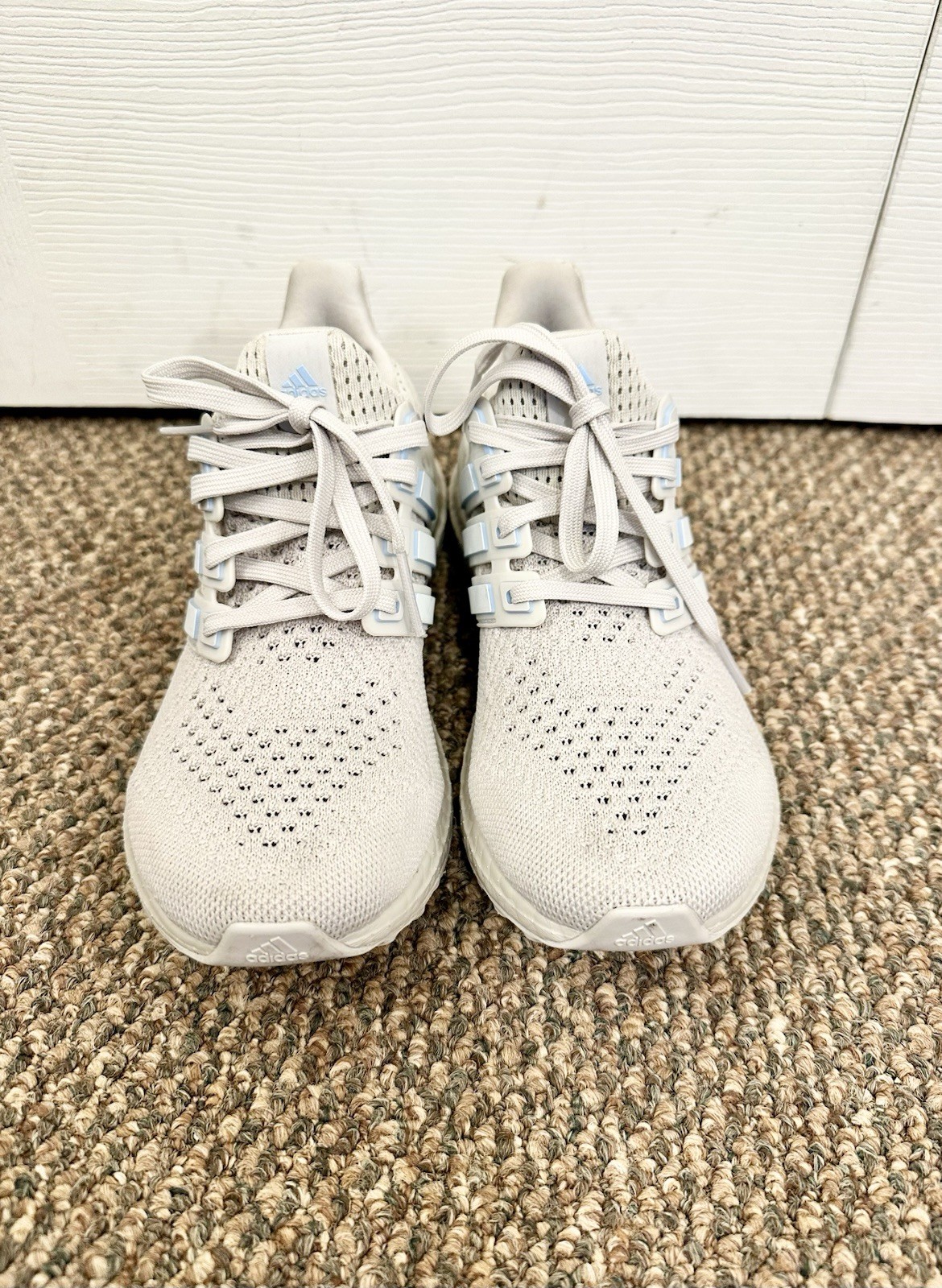 adidas UltraBoost 1.0 Grey Glow Blue Primeknit Low Top Women’s JH9211