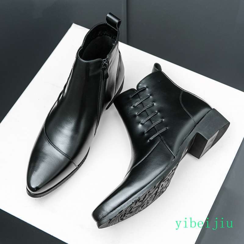 Men’s Chukka Side Lace Ankle Boots Leather Business Banquet Dress Shoes Vintage
