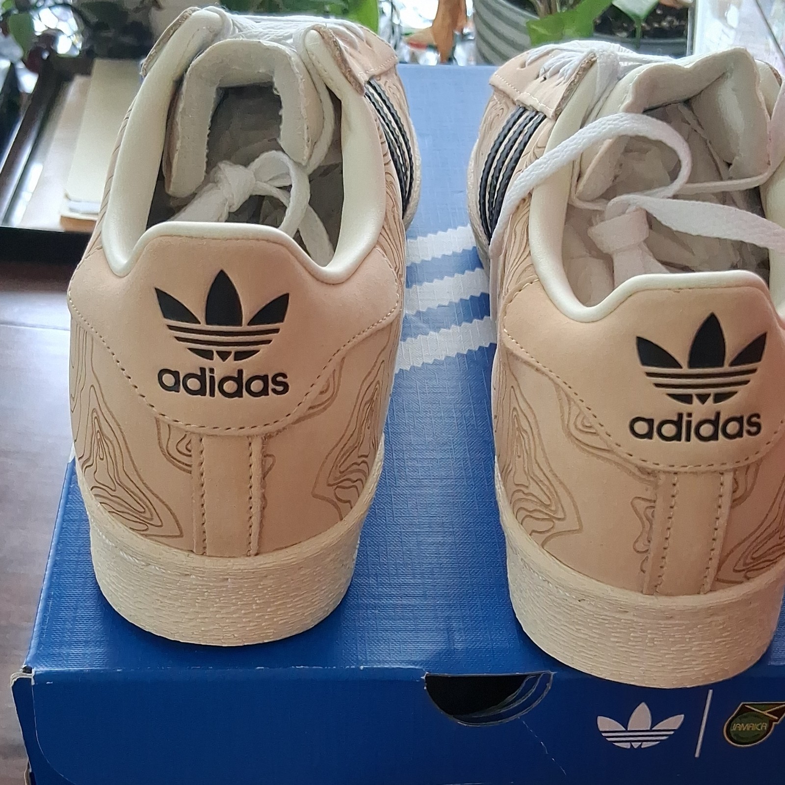 adidas Superstar 82 Topographic Laser Ivory Leather Men’s Sneakers Size 9½