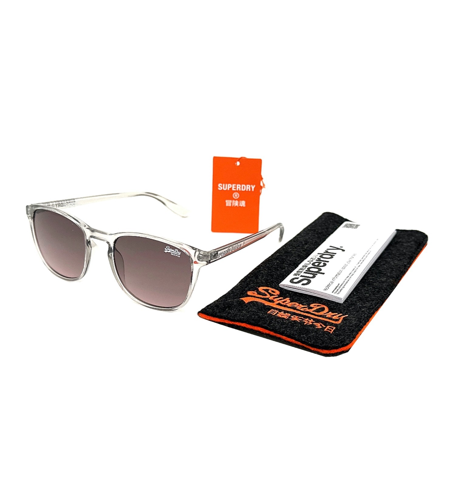 Superdry SDS Summer6 108 53mm Grey Crystal w/Burgundy Mirror Lenses Sunglasses