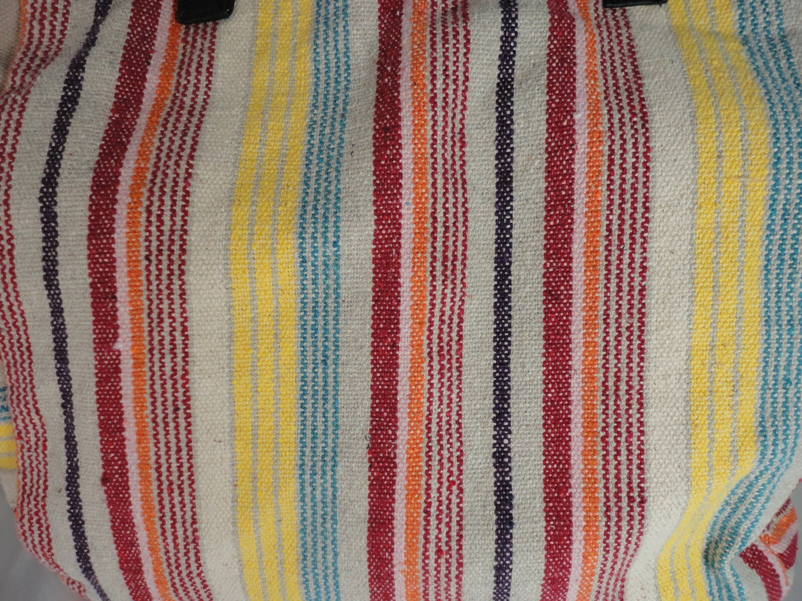 No Boundaries Caroline Multi Striped Boho Woven Cooler XL Tote Bag with Tassels