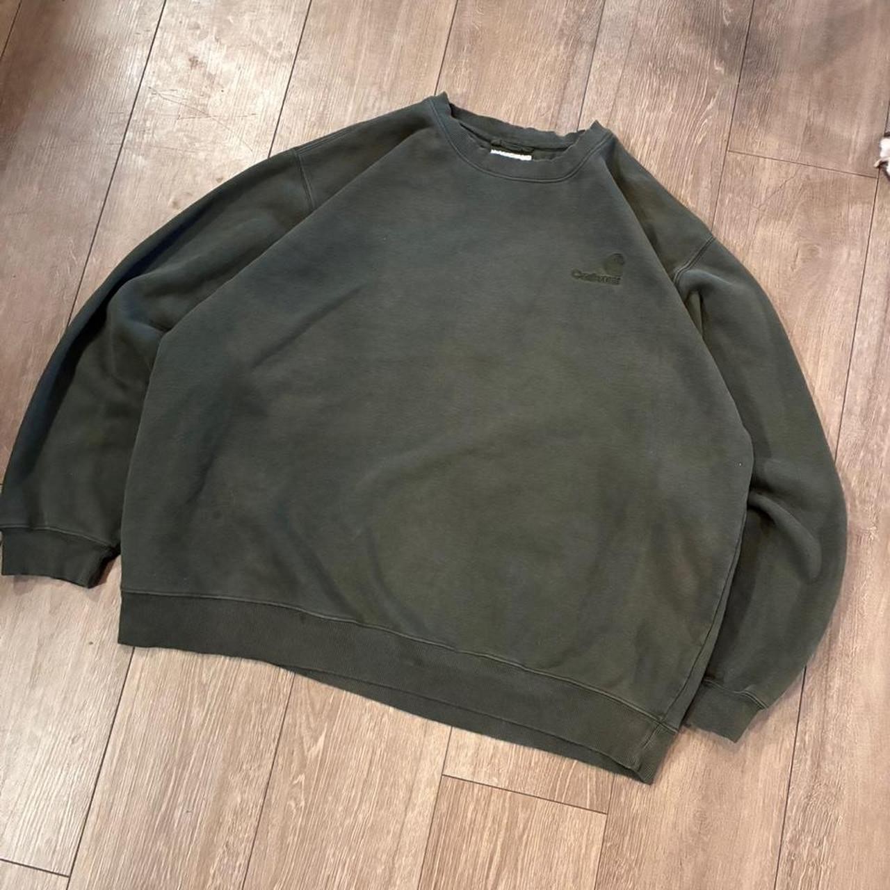 Vintage Carhartt Moss Green baggy sweatshirt with lil carhartt chest