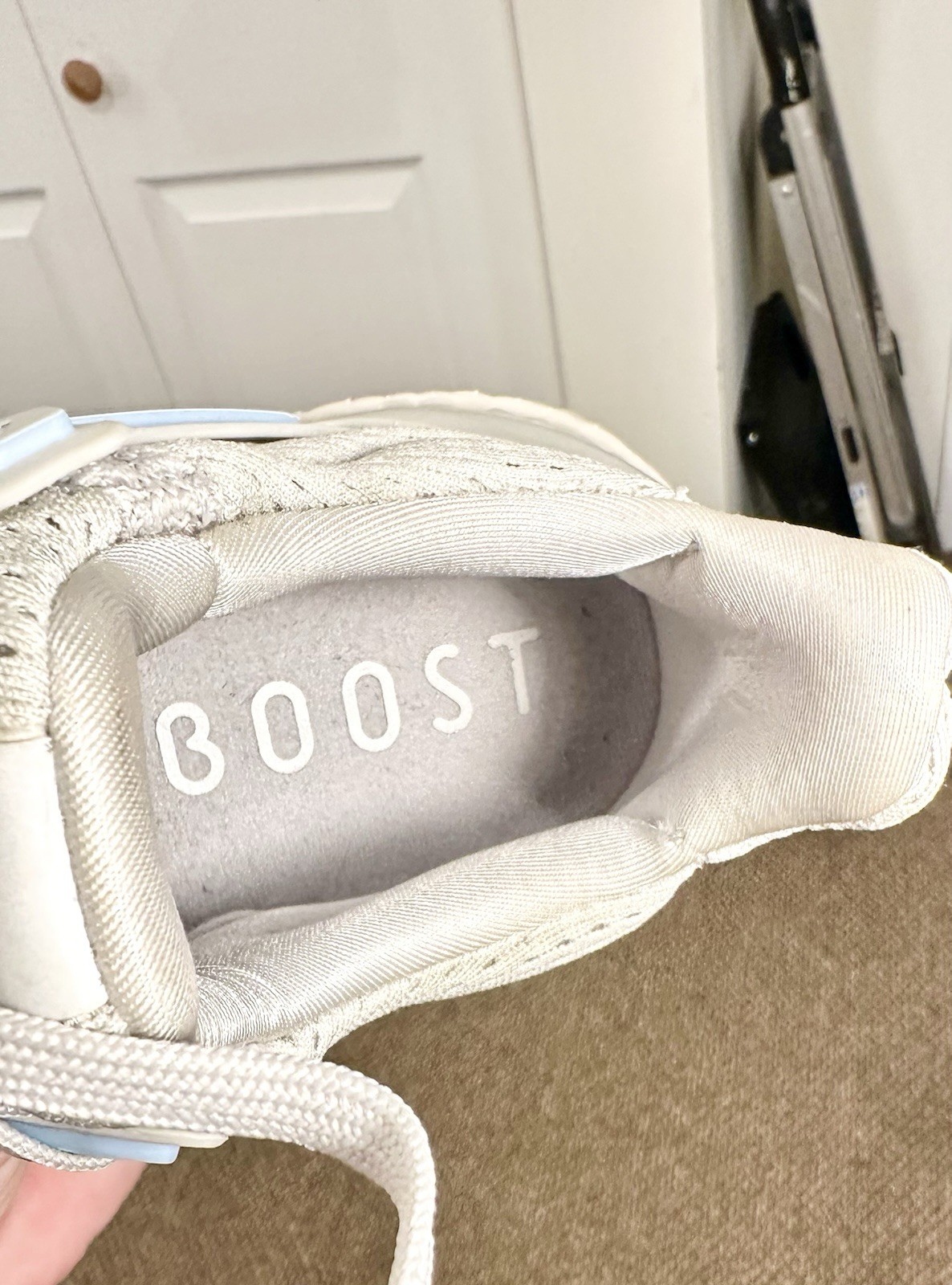 adidas UltraBoost 1.0 Grey Glow Blue Primeknit Low Top Women’s JH9211
