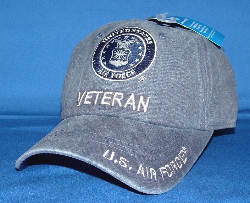 Air Force USAF Veteran Unstructured Distressed Military Approved Embroidered Cap