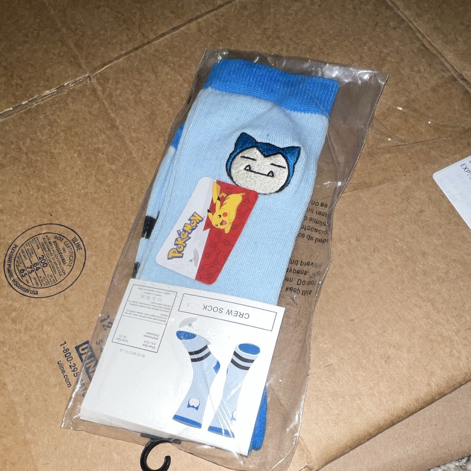 Men’s Cotton Lightweight Crew Socks 1 Pair – Snorlax Pikachu Ghostface