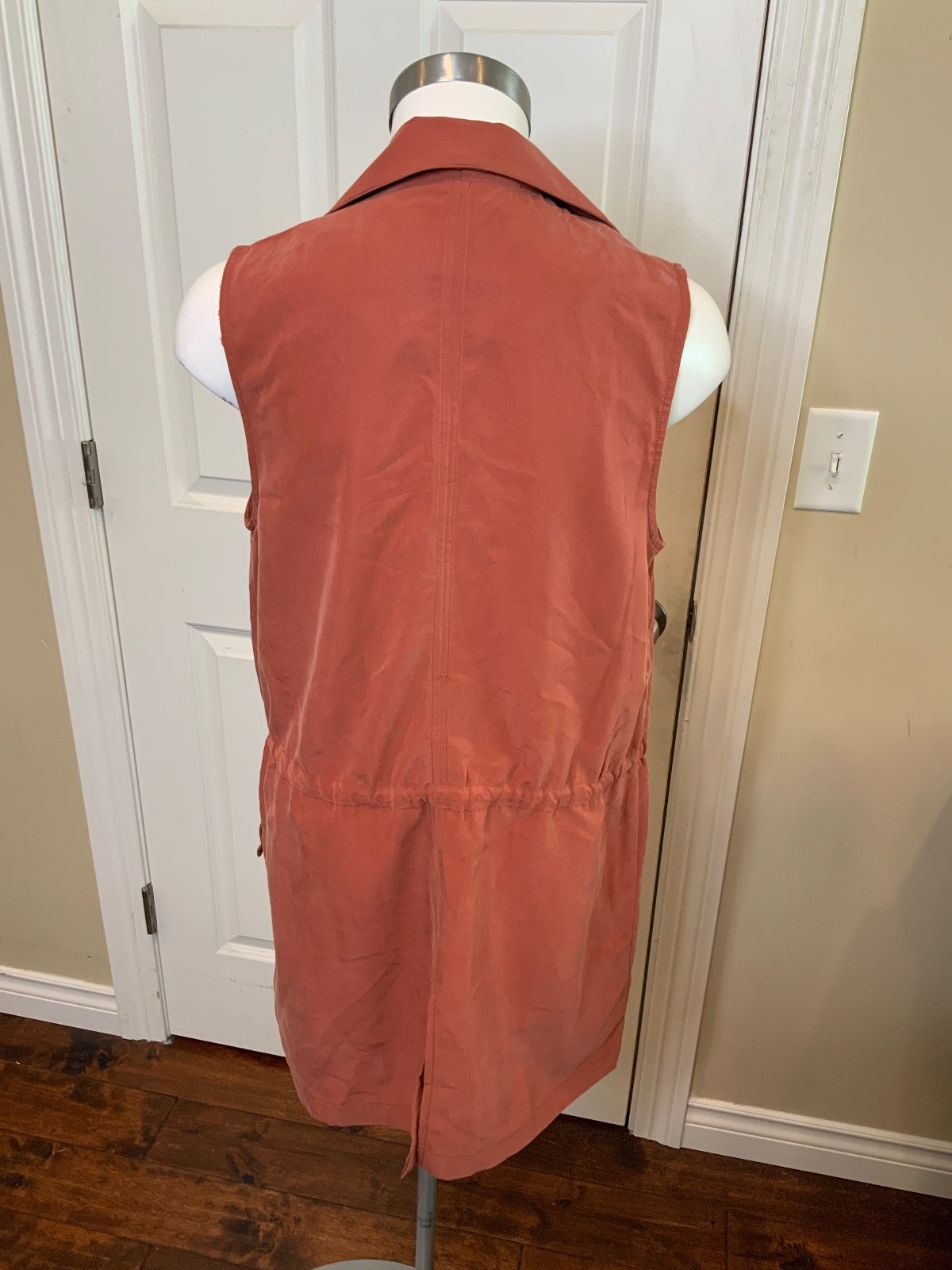 Elevenses Anthropologie Brick Red Open Front Vest, Size M