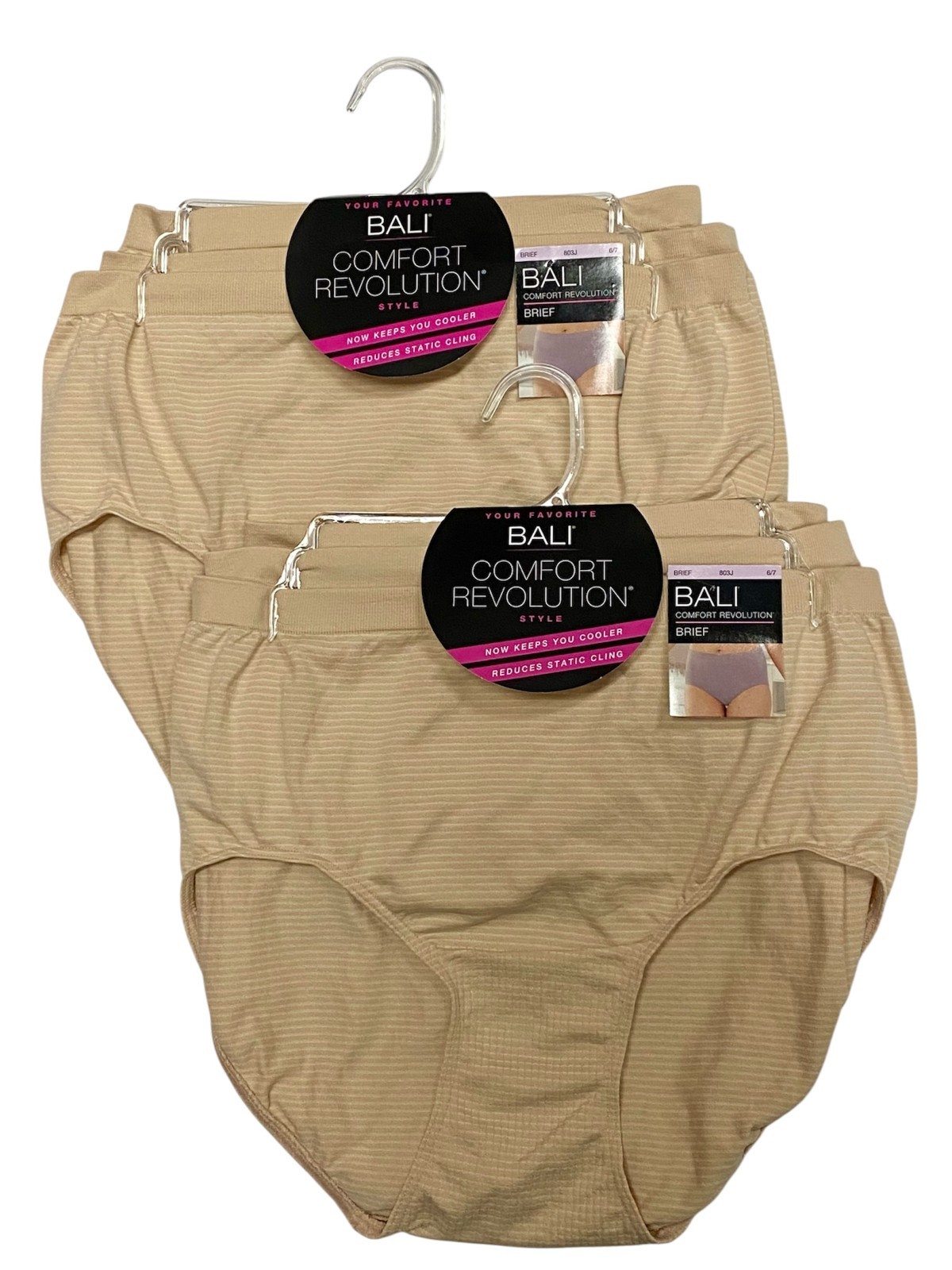 Bali Brief 6 Pack Comfort Revolution 803J – Nude Stripe