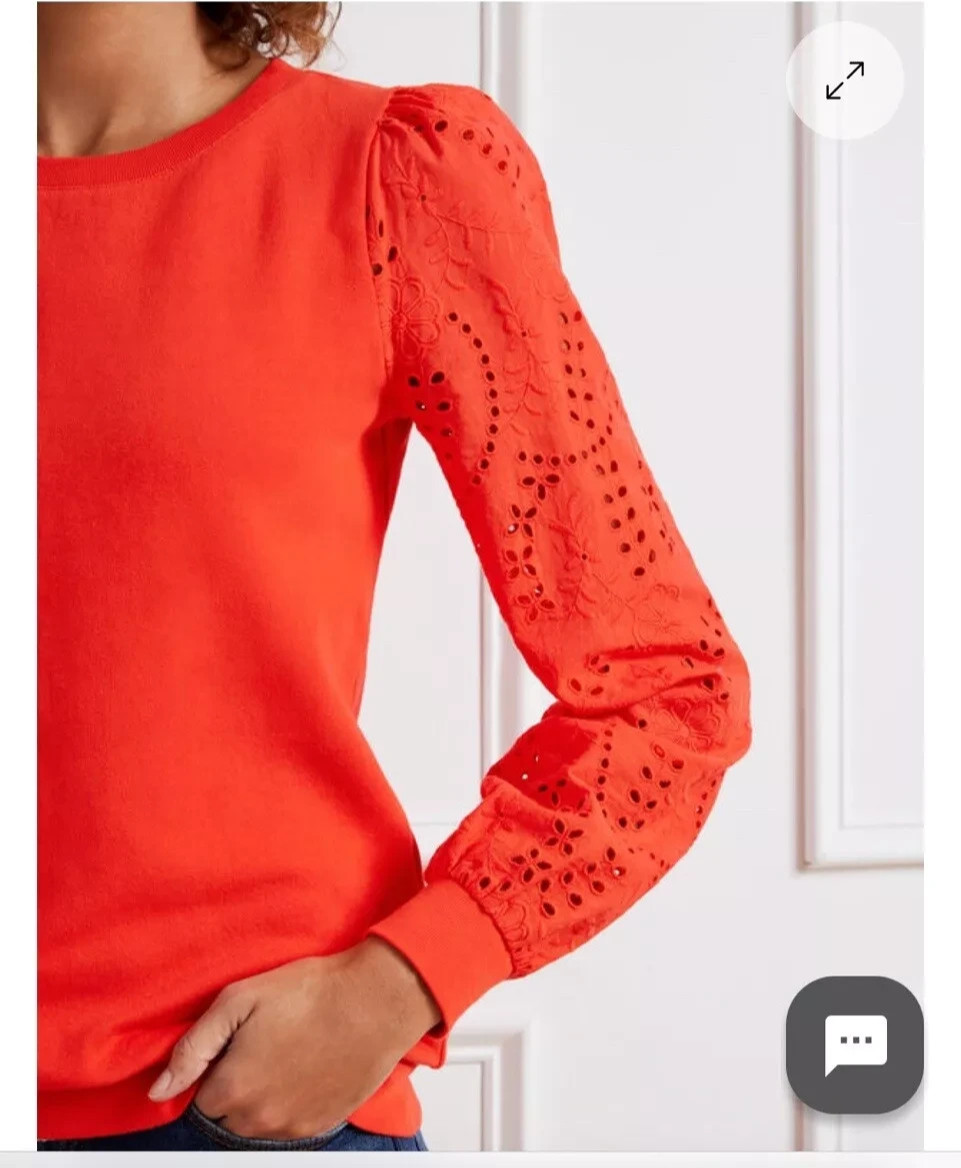 NWT $100 TALBOTS ORANGE EYELET SLEEVE SWEATSHIRT SIZE 1X